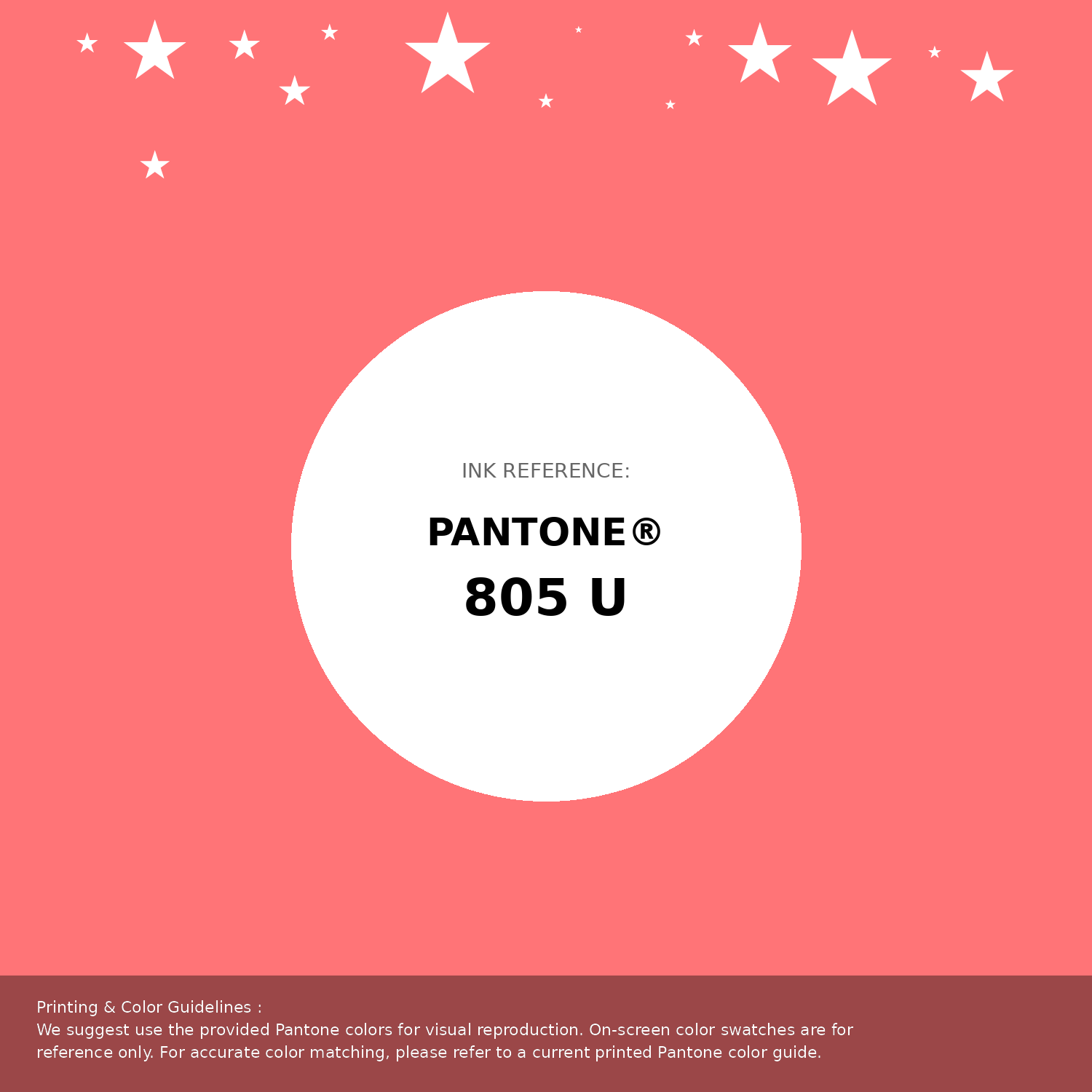 Beautiful Pantone swatch artwork featuring Pantone 805 U Color | Hex color Code #ff7477. Professional color swatch design perfect for designers and color enthusiasts. #pantone #colorswatch #designresource #ff7477