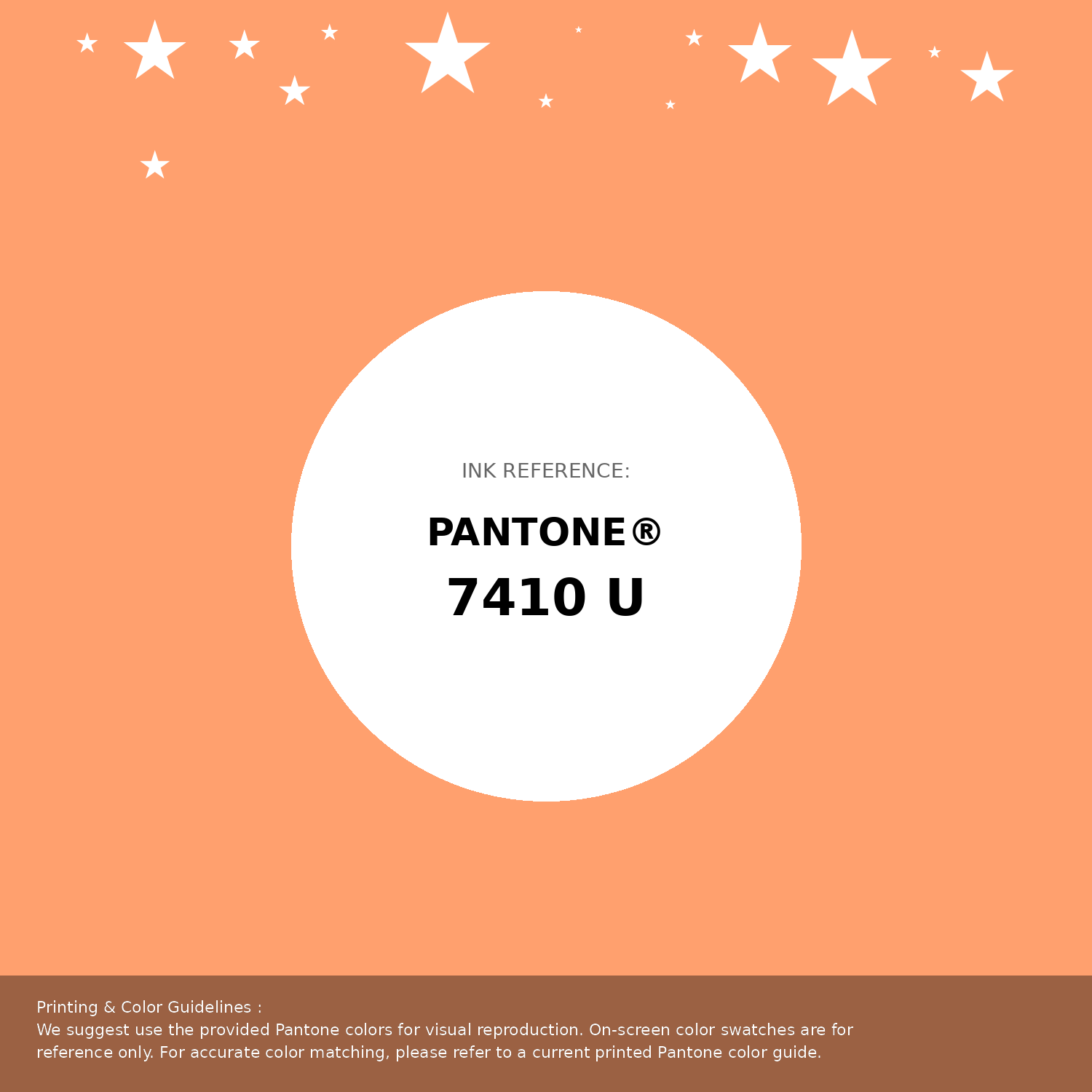 Beautiful Pantone swatch artwork featuring Pantone 7410 U Color | Hex color Code #ffa06e. Professional color swatch design perfect for designers and color enthusiasts. #pantone #colorswatch #designresource #ffa06e