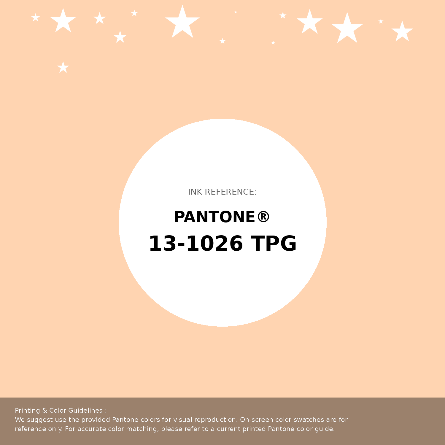 Beautiful Pantone swatch artwork featuring Pantone 13-1026 Tpg Creampuff Color | Hex color Code #ffd4b1. Professional color swatch design perfect for designers and color enthusiasts. #pantone #colorswatch #designresource #ffd4b1