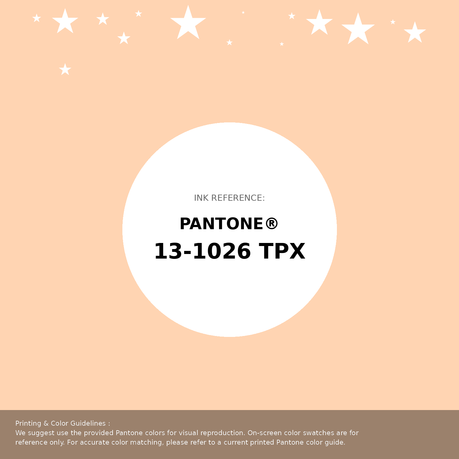 Beautiful Pantone swatch artwork featuring Pantone 13-1026 Tpx Creampuff Color | Hex color Code #ffd4b2. Professional color swatch design perfect for designers and color enthusiasts. #pantone #colorswatch #designresource #ffd4b2