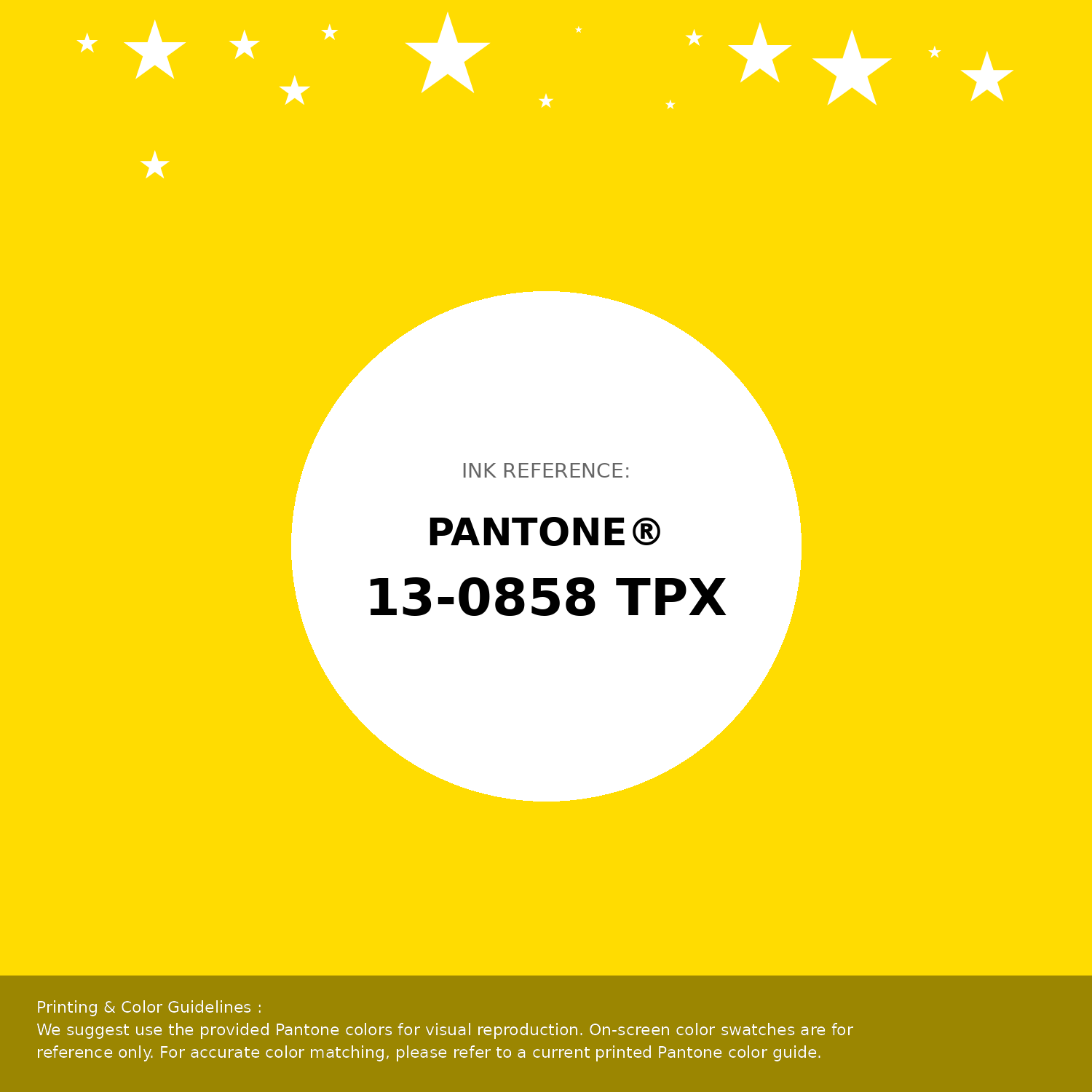 Beautiful Pantone swatch artwork featuring Pantone 13-0858 Tpx Vibrant Yellow Color | Hex color Code #ffdc01. Professional color swatch design perfect for designers and color enthusiasts. #pantone #colorswatch #designresource #ffdc01