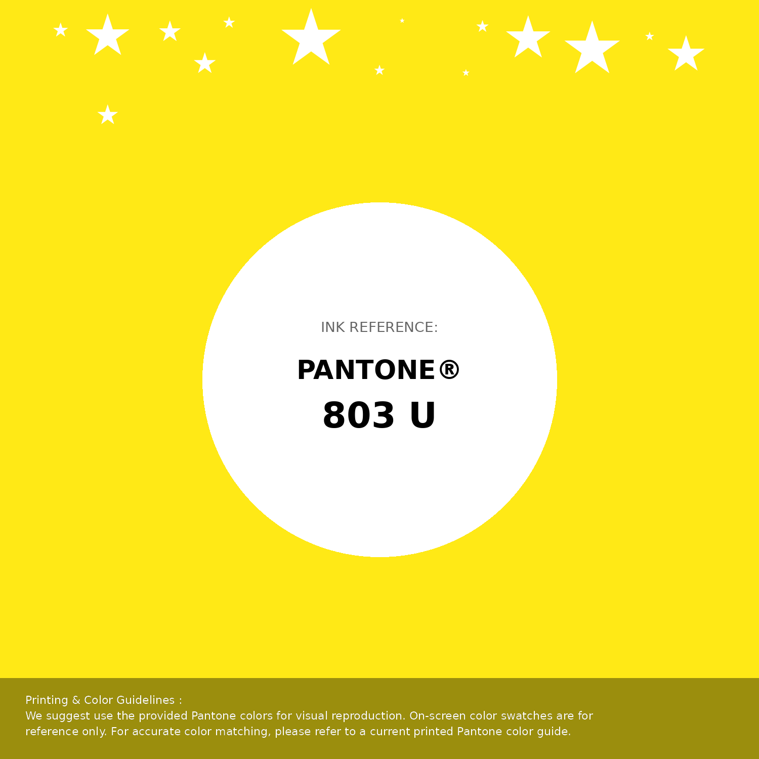 Beautiful Pantone swatch artwork featuring Pantone 803 U Color | Hex color Code #ffe916. Professional color swatch design perfect for designers and color enthusiasts. #pantone #colorswatch #designresource #ffe916