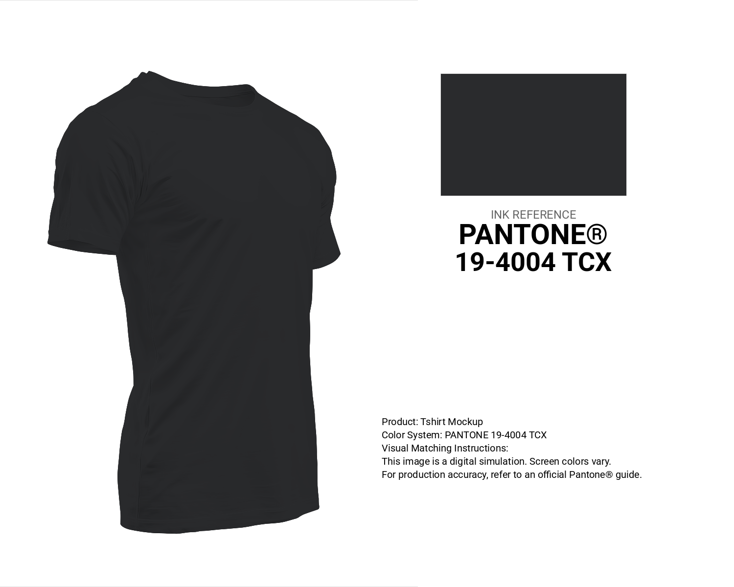 Creative T-shirt mockup featuring Pantone 19-4004 Tcx Tap Shoe Color | Hex color Code #2a2b2d. Perfect for fashion designers, apparel brands, and print-on-demand projects. #tshirt #mockup #fashion #2a2b2d