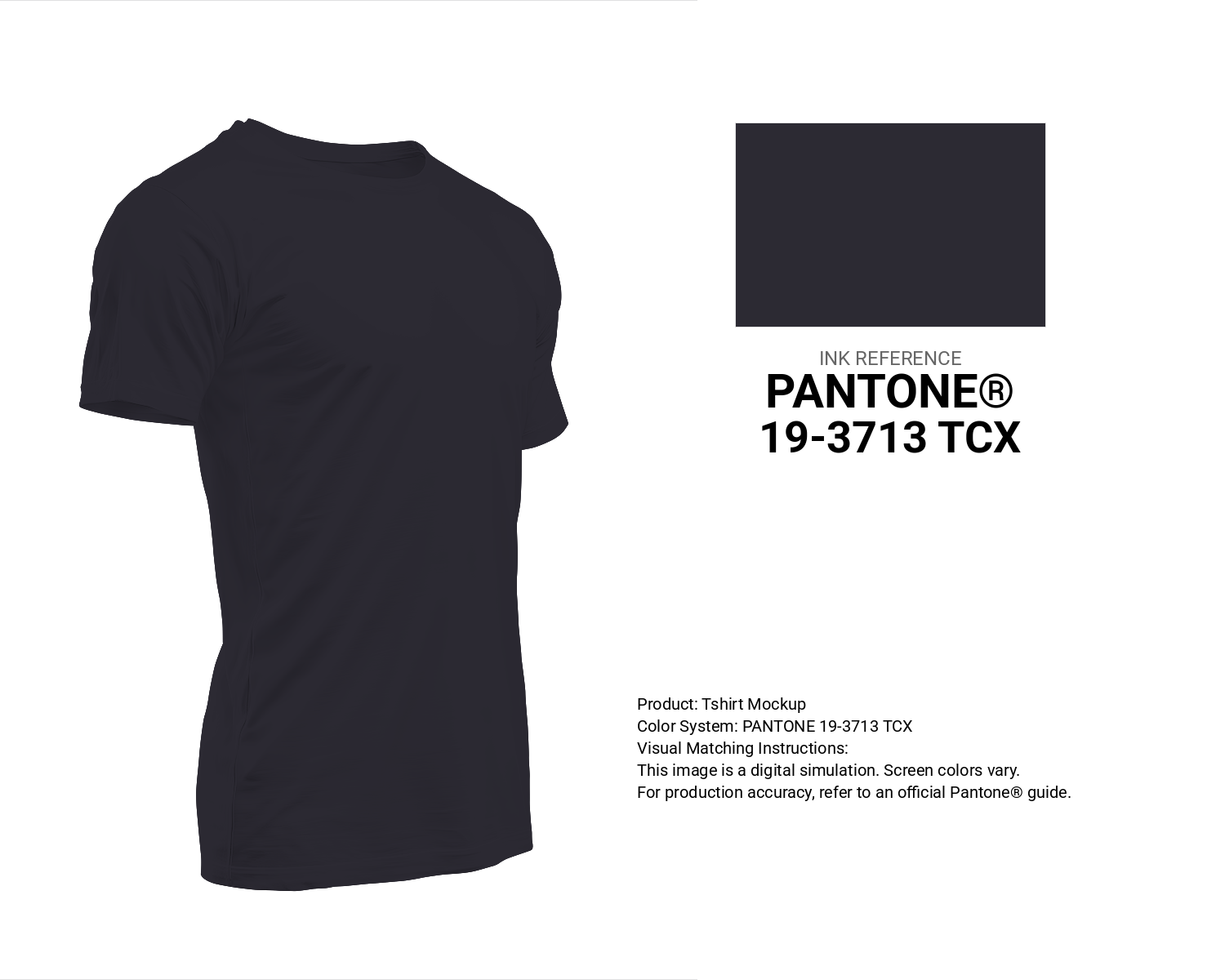 Creative T-shirt mockup featuring Pantone 19-3713 Tcx Deep Well Color | Hex color Code #2c2a33. Perfect for fashion designers, apparel brands, and print-on-demand projects. #tshirt #mockup #fashion #2c2a33