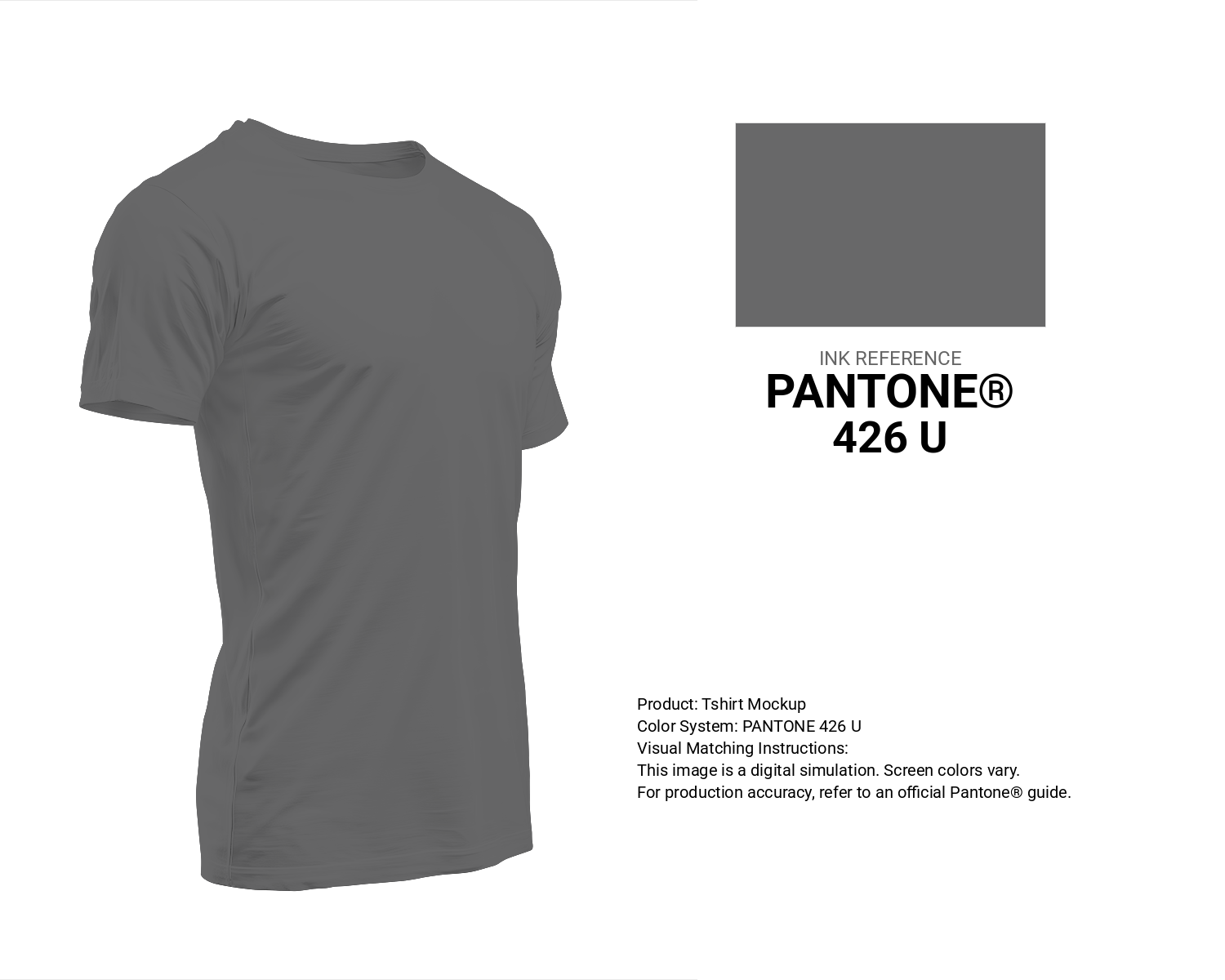 Creative T-shirt mockup featuring Pantone 426 U Color | Hex color Code #686869. Perfect for fashion designers, apparel brands, and print-on-demand projects. #tshirt #mockup #fashion #686869