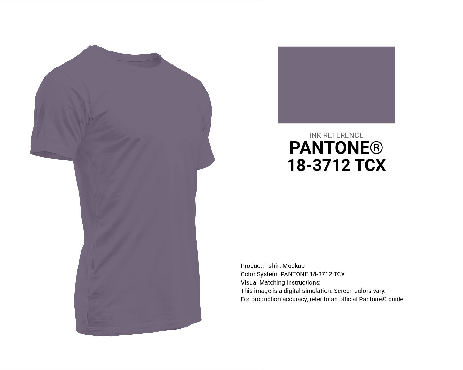 Creative T-shirt mockup featuring Pantone 18-3712 Tcx Purple Sage Color | Hex color Code #75697e. Perfect for fashion designers, apparel brands, and print-on-demand projects. #tshirt #mockup #fashion #75697e
