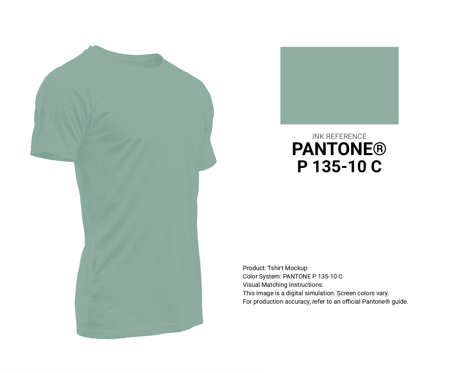 Creative T-shirt mockup featuring Pantone P 135-10 C Color | Hex color Code #90aea2. Perfect for fashion designers, apparel brands, and print-on-demand projects. #tshirt #mockup #fashion #90aea2