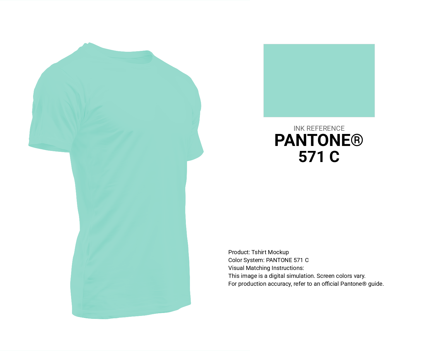 Creative T-shirt mockup featuring Pantone 571 C Color | Hex color Code #98dbce. Perfect for fashion designers, apparel brands, and print-on-demand projects. #tshirt #mockup #fashion #98dbce