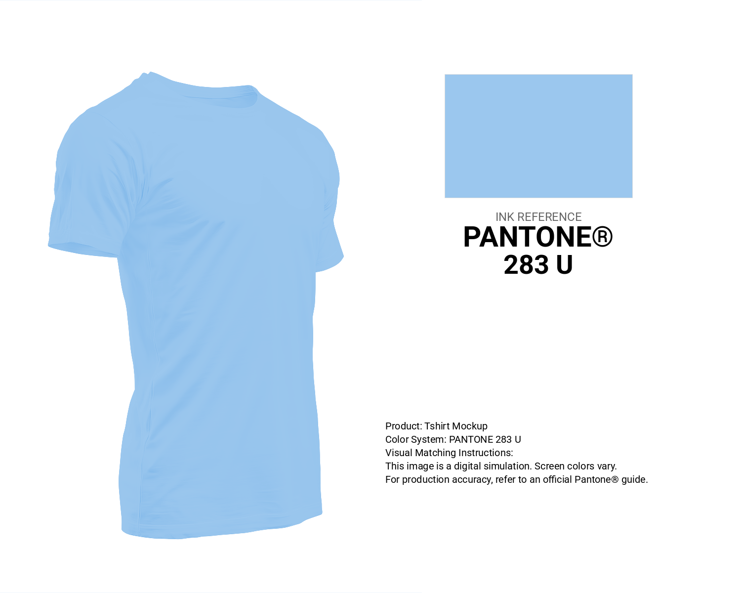 Creative T-shirt mockup featuring Pantone 283 U Color | Hex color Code #9bc7ee. Perfect for fashion designers, apparel brands, and print-on-demand projects. #tshirt #mockup #fashion #9bc7ee