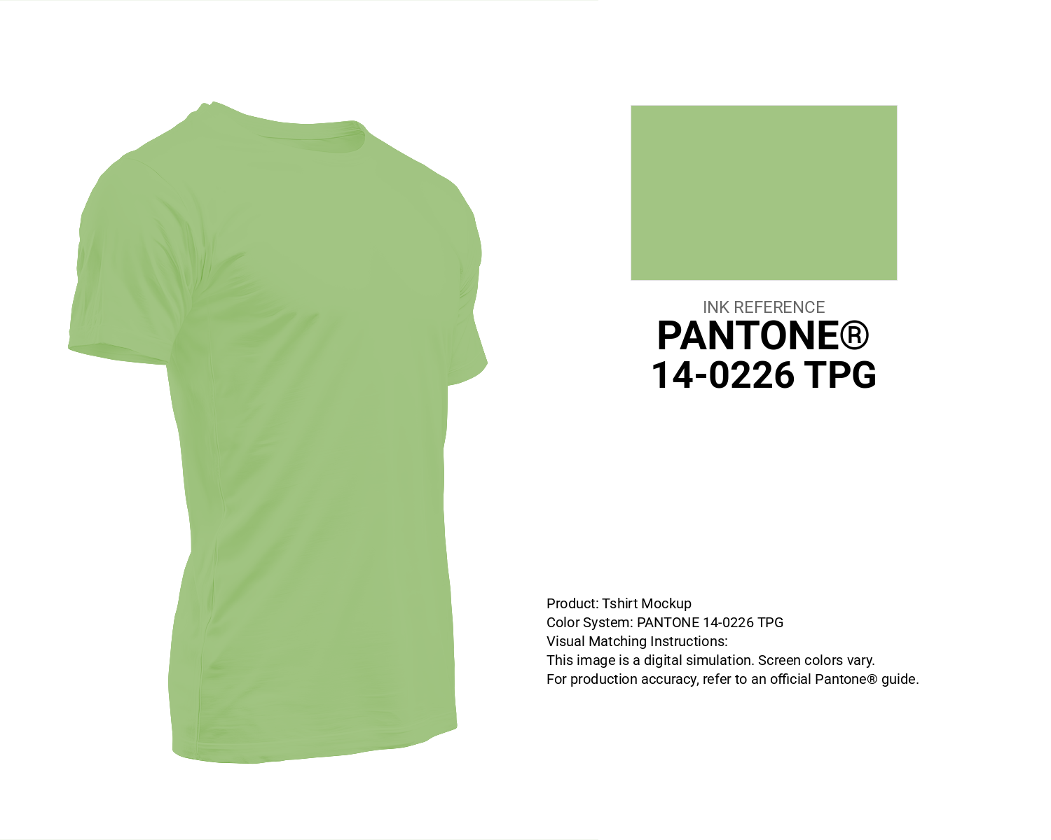 Creative T-shirt mockup featuring Pantone 14-0226 Tpg Opaline Green Color | Hex color Code #a2c583. Perfect for fashion designers, apparel brands, and print-on-demand projects. #tshirt #mockup #fashion #a2c583