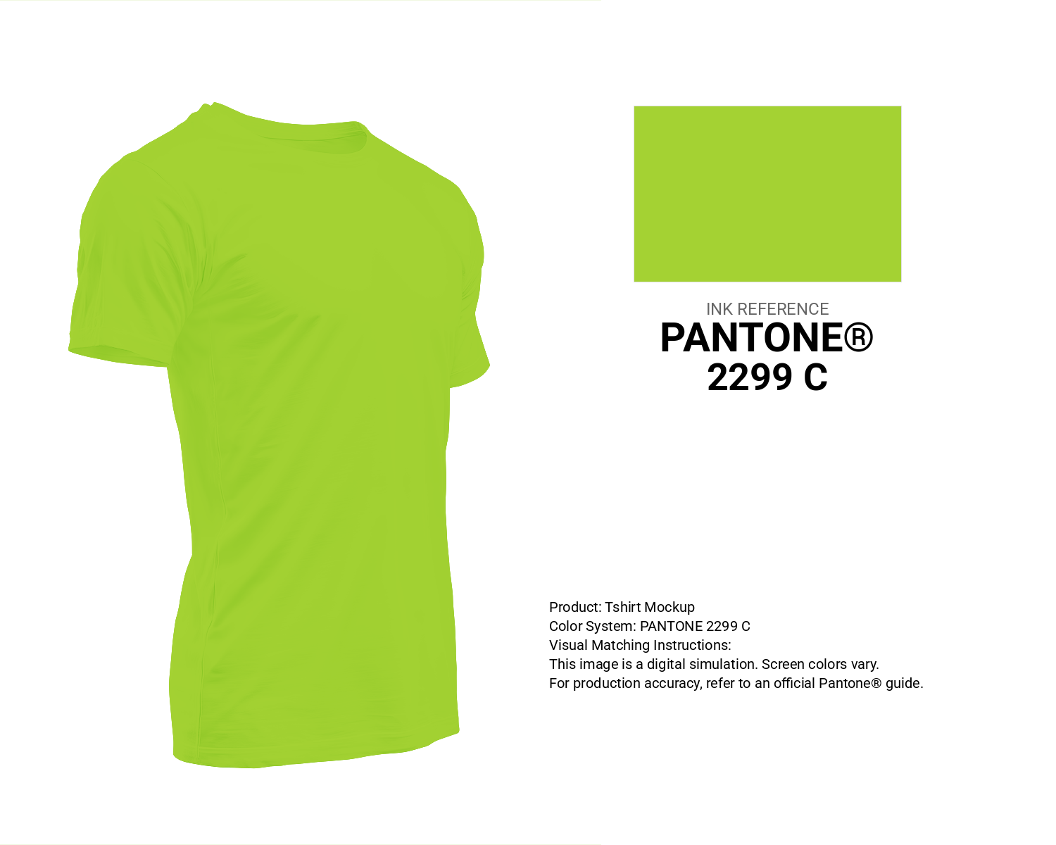 Creative T-shirt mockup featuring Pantone 2299 C Color | Hex color Code #a4d233. Perfect for fashion designers, apparel brands, and print-on-demand projects. #tshirt #mockup #fashion #a4d233