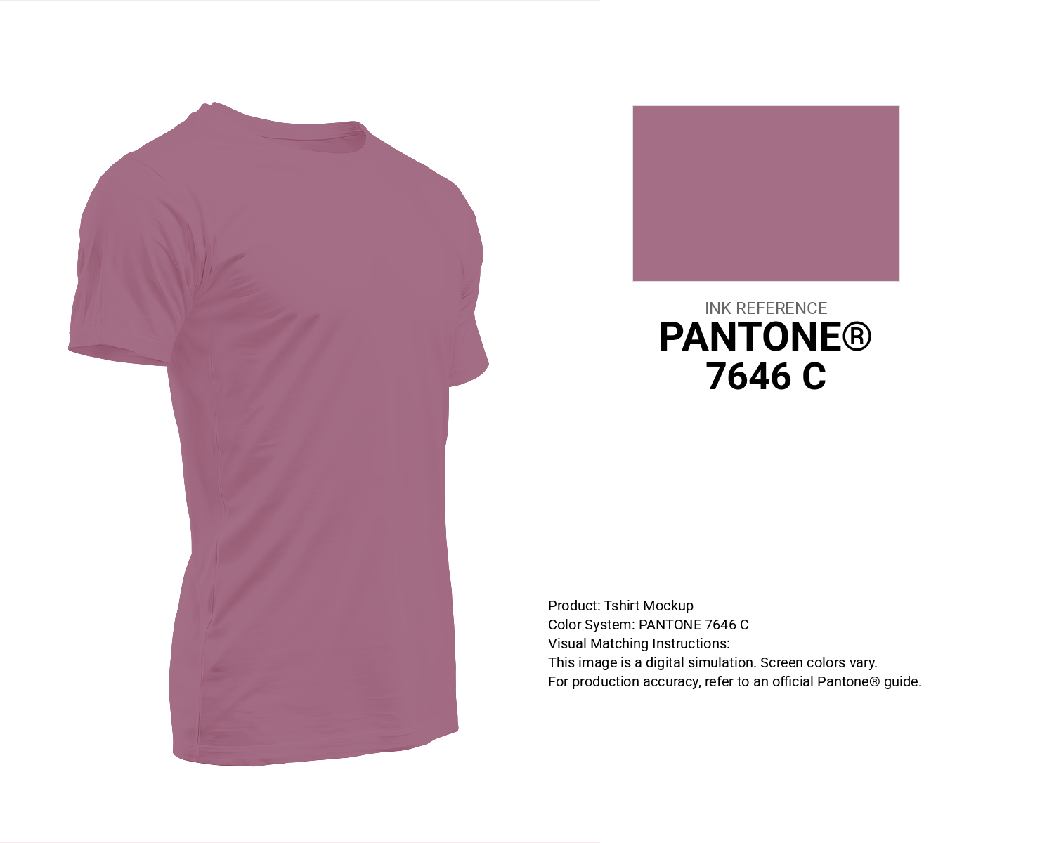 Creative T-shirt mockup featuring Pantone 7646 C Color | Hex color Code #a56e87. Perfect for fashion designers, apparel brands, and print-on-demand projects. #tshirt #mockup #fashion #a56e87