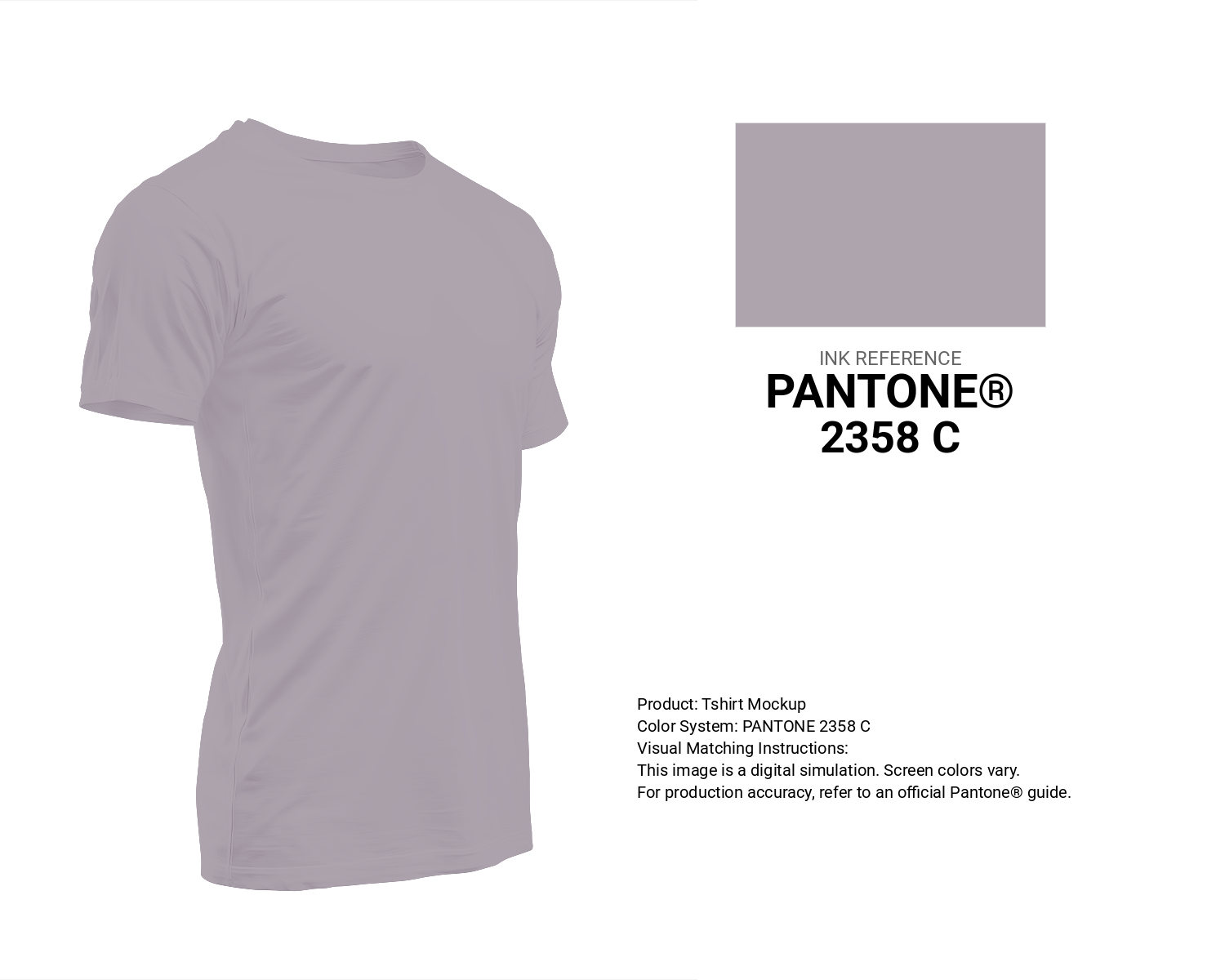 Creative T-shirt mockup featuring Pantone 2358 C Color | Hex color Code #ada4ae. Perfect for fashion designers, apparel brands, and print-on-demand projects. #tshirt #mockup #fashion #ada4ae