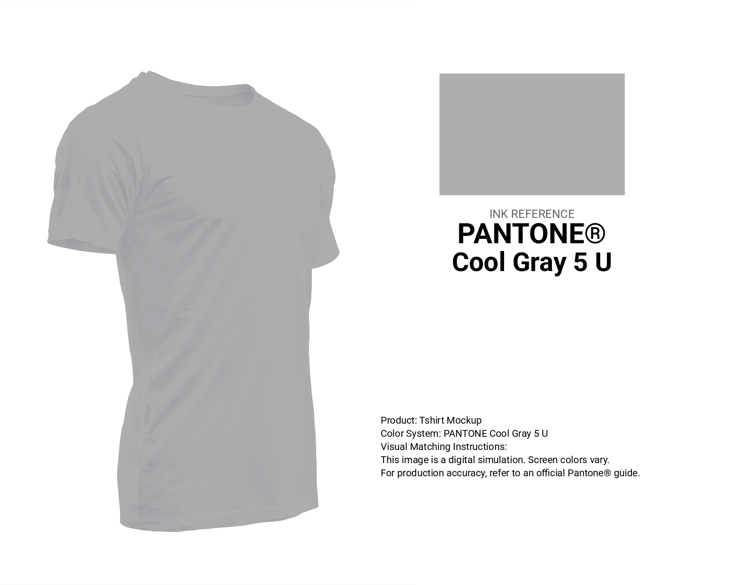 Creative T-shirt mockup featuring Pantone Cool Gray 5 U Color | Hex color Code #adaeb0. Perfect for fashion designers, apparel brands, and print-on-demand projects. #tshirt #mockup #fashion #adaeb0