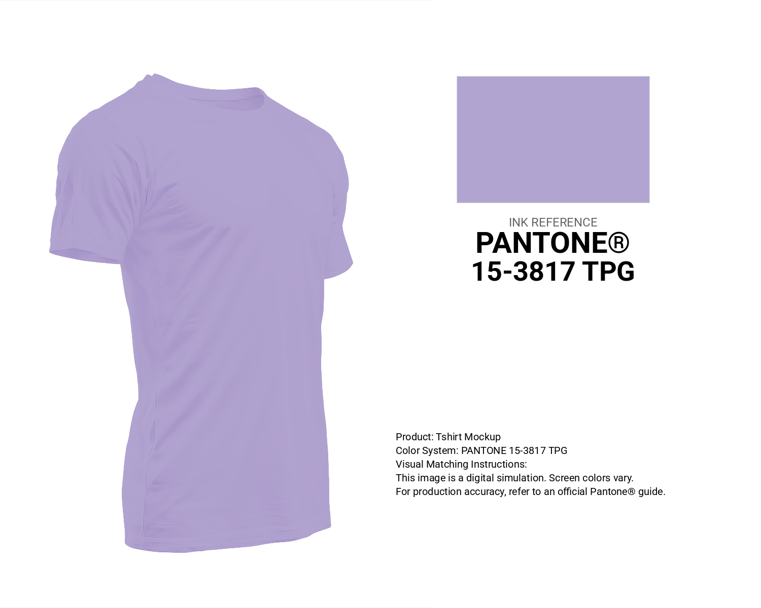 Creative T-shirt mockup featuring Pantone 15-3817 Tpg Lavender Color | Hex color Code #b2a4d0. Perfect for fashion designers, apparel brands, and print-on-demand projects. #tshirt #mockup #fashion #b2a4d0
