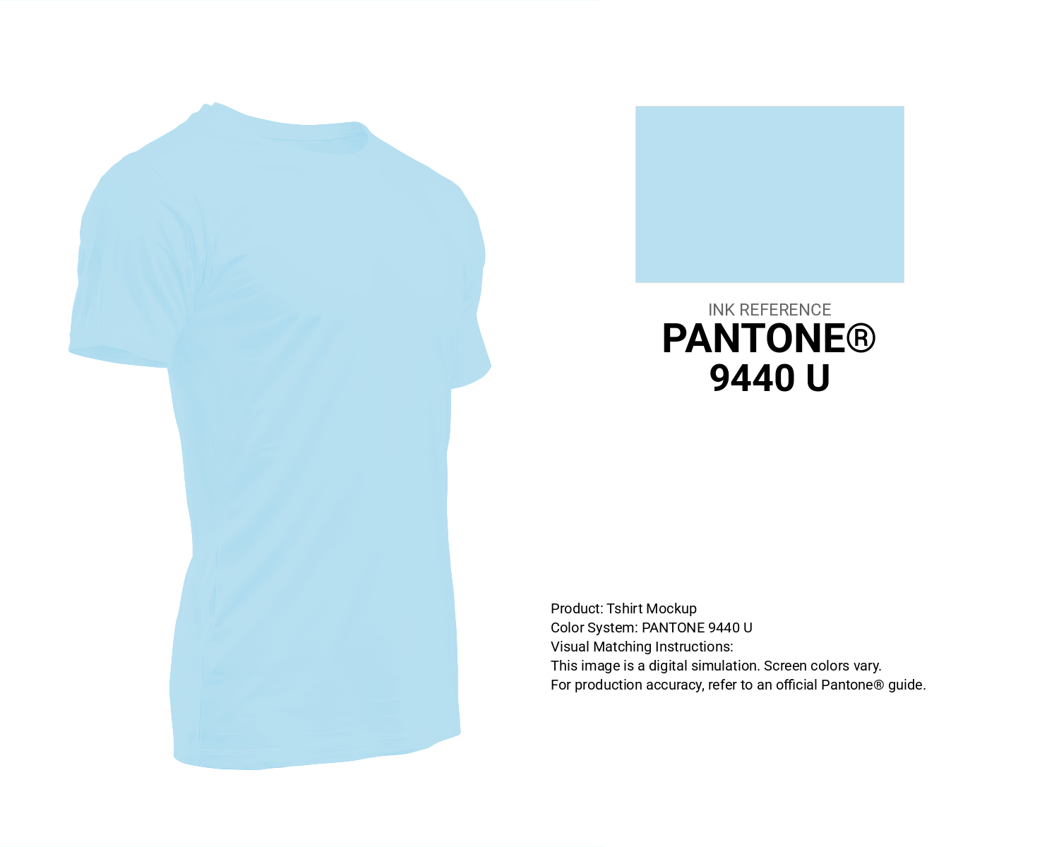 Creative T-shirt mockup featuring Pantone 9440 U Color | Hex color Code #b8e0f1. Perfect for fashion designers, apparel brands, and print-on-demand projects. #tshirt #mockup #fashion #b8e0f1