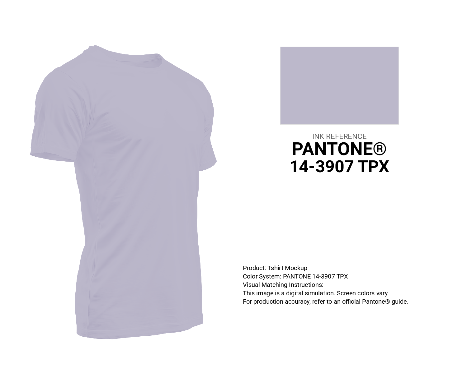 Creative T-shirt mockup featuring Pantone 14-3907 Tpx Thistle Color | Hex color Code #bcb8cb. Perfect for fashion designers, apparel brands, and print-on-demand projects. #tshirt #mockup #fashion #bcb8cb