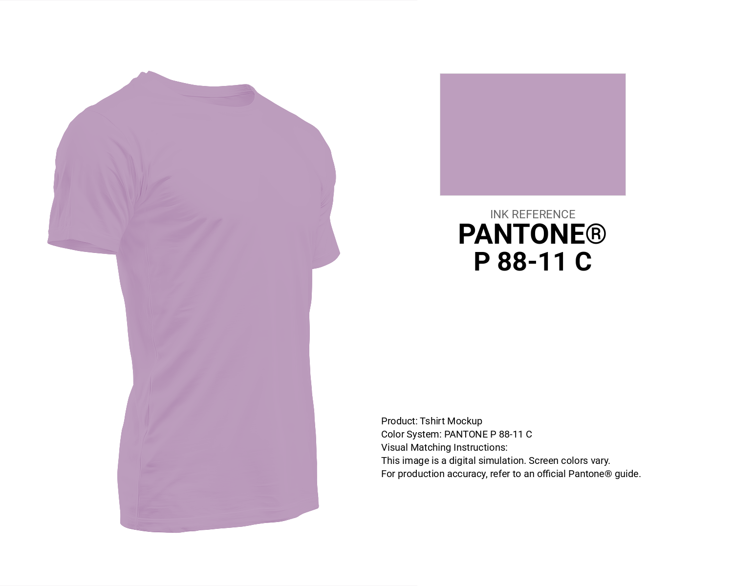 Creative T-shirt mockup featuring Pantone P 88-11 C Color | Hex color Code #bd9ebe. Perfect for fashion designers, apparel brands, and print-on-demand projects. #tshirt #mockup #fashion #bd9ebe