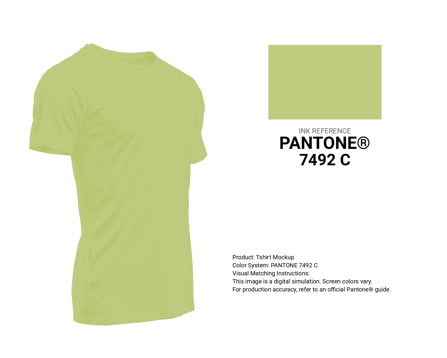 Creative T-shirt mockup featuring Pantone 7492 C Color | Hex color Code #bfcc80. Perfect for fashion designers, apparel brands, and print-on-demand projects. #tshirt #mockup #fashion #bfcc80