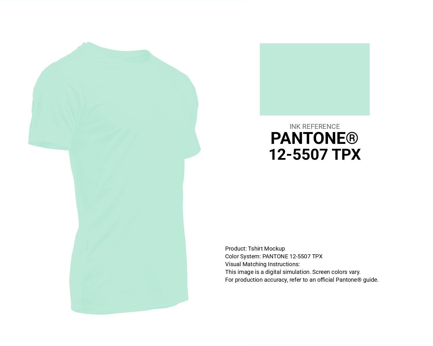 Creative T-shirt mockup featuring Pantone 12-5507 Tpx Bay Color | Hex color Code #bfeada. Perfect for fashion designers, apparel brands, and print-on-demand projects. #tshirt #mockup #fashion #bfeada