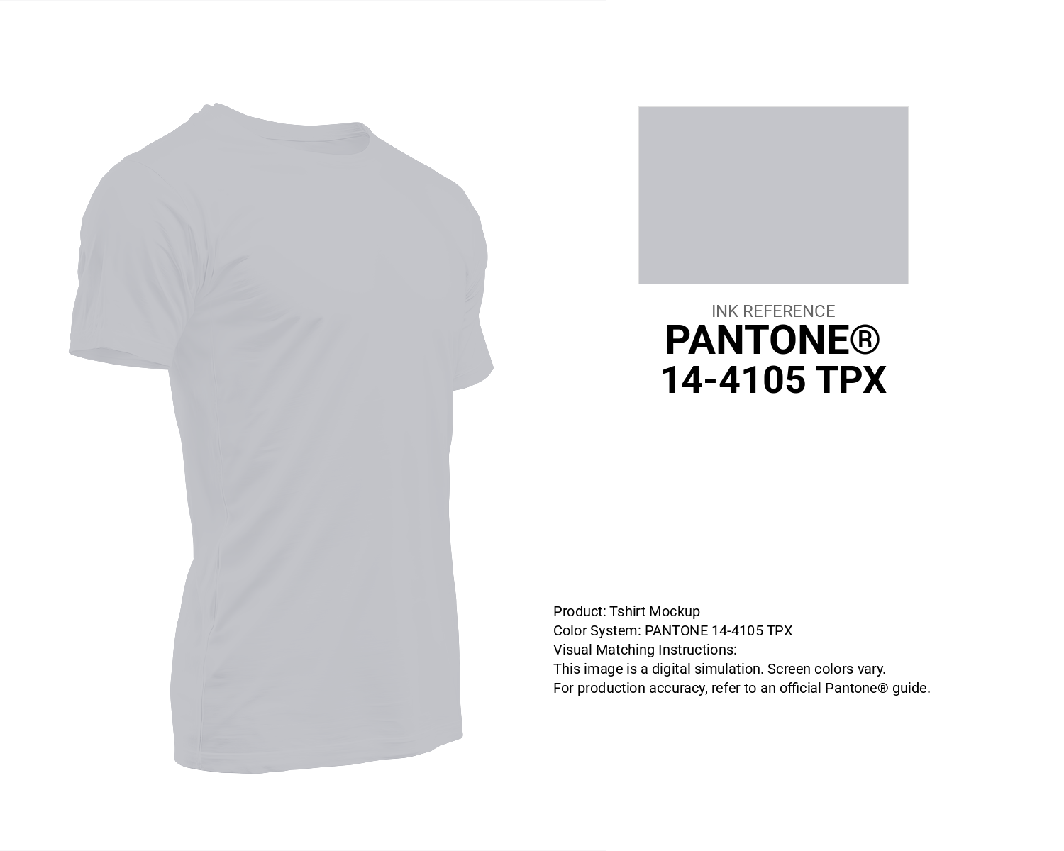 Creative T-shirt mockup featuring Pantone 14-4105 Tpx Micro Chip Color | Hex color Code #c4c5ca. Perfect for fashion designers, apparel brands, and print-on-demand projects. #tshirt #mockup #fashion #c4c5ca