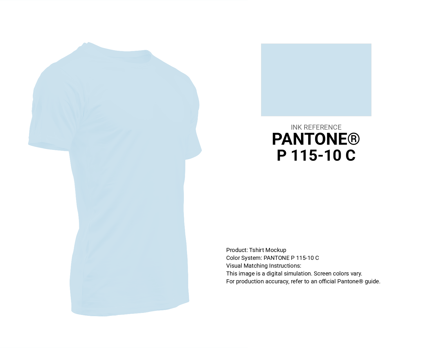 Creative T-shirt mockup featuring Pantone P 115-10 C Color | Hex color Code #cce2ee. Perfect for fashion designers, apparel brands, and print-on-demand projects. #tshirt #mockup #fashion #cce2ee