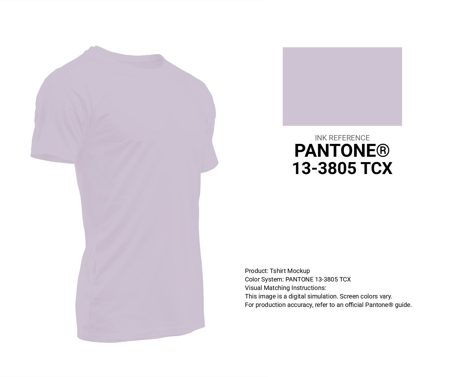 Creative T-shirt mockup featuring Pantone 13-3805 Tcx Orchid Hush Color | Hex color Code #cec3d2. Perfect for fashion designers, apparel brands, and print-on-demand projects. #tshirt #mockup #fashion #cec3d2