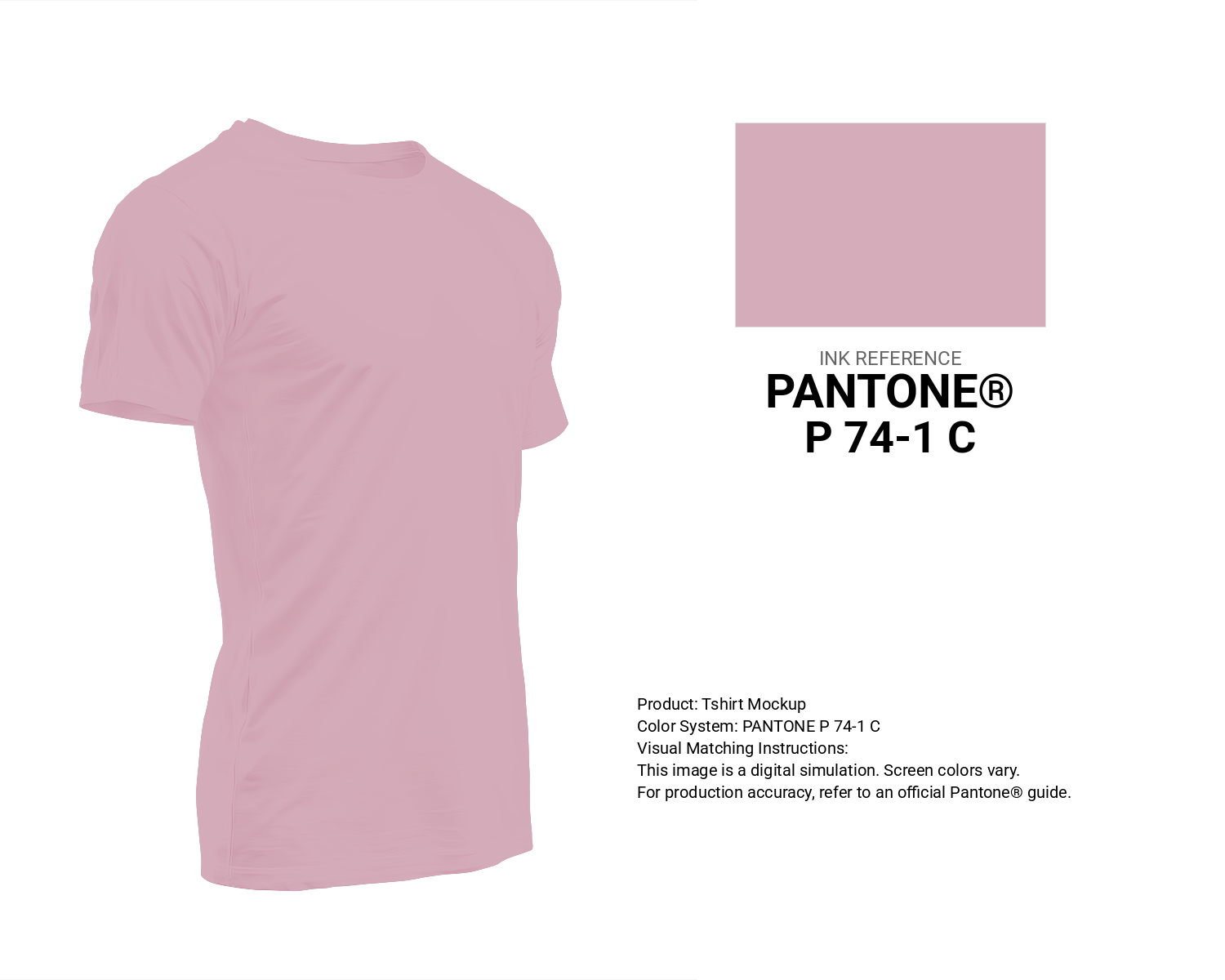 Creative T-shirt mockup featuring Pantone P 74-1 C Color | Hex color Code #d5adba. Perfect for fashion designers, apparel brands, and print-on-demand projects. #tshirt #mockup #fashion #d5adba
