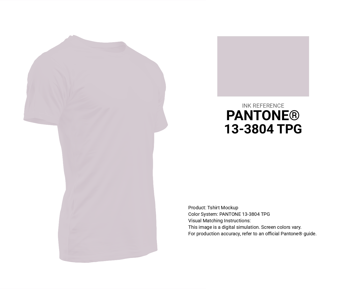 Creative T-shirt mockup featuring Pantone 13-3804 Tpg Gray Lilac Color | Hex color Code #d5cbd2. Perfect for fashion designers, apparel brands, and print-on-demand projects. #tshirt #mockup #fashion #d5cbd2