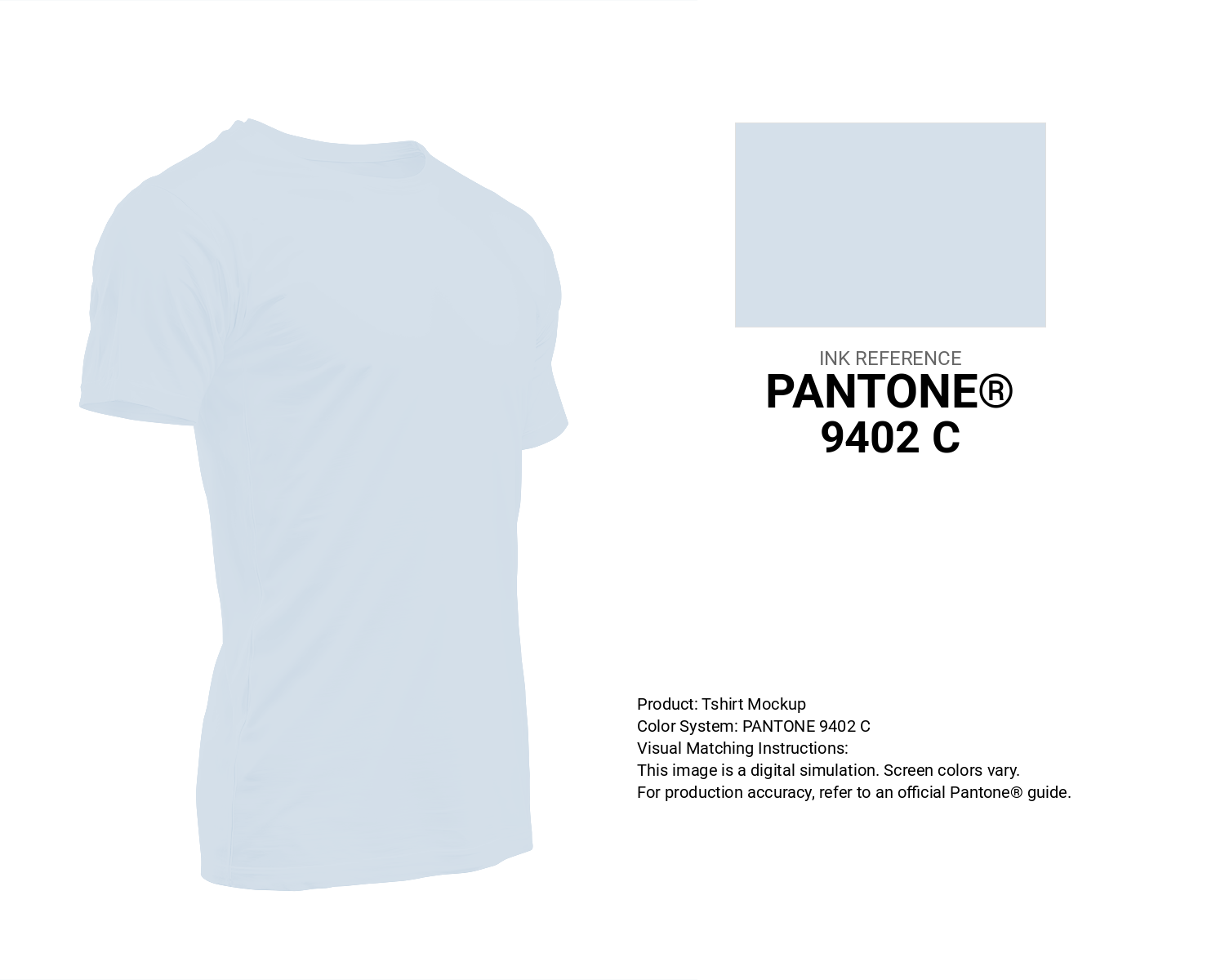 Creative T-shirt mockup featuring Pantone 9402 C Color | Hex color Code #d5e0ea. Perfect for fashion designers, apparel brands, and print-on-demand projects. #tshirt #mockup #fashion #d5e0ea
