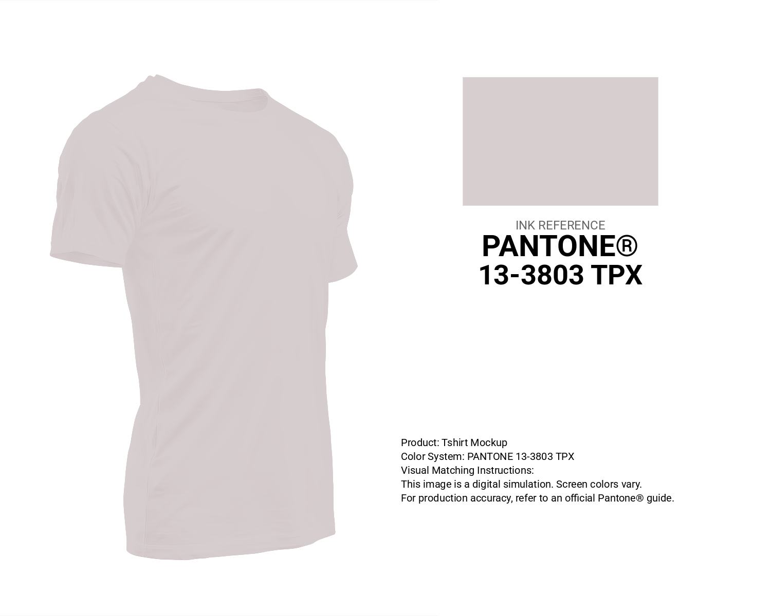 Creative T-shirt mockup featuring Pantone 13-3803 Tpx Lilac Ash Color | Hex color Code #d7cecf. Perfect for fashion designers, apparel brands, and print-on-demand projects. #tshirt #mockup #fashion #d7cecf
