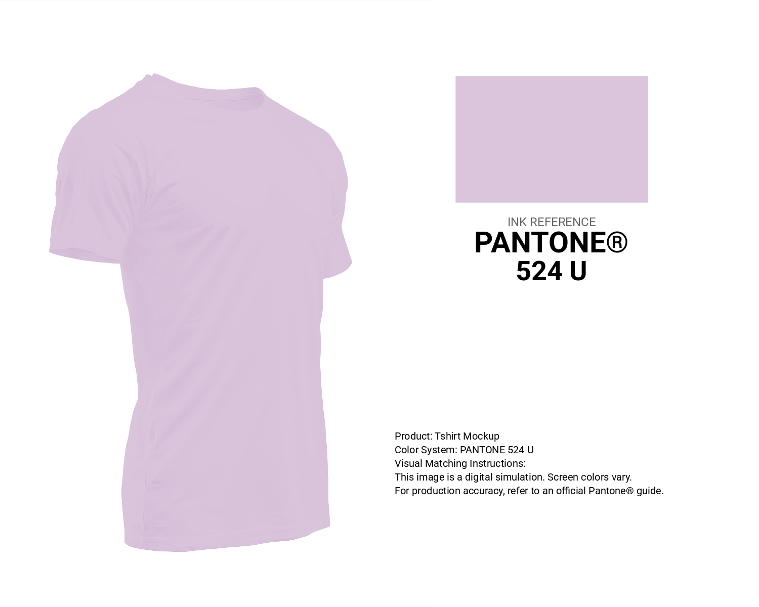 Creative T-shirt mockup featuring Pantone 524 U Color | Hex color Code #dac5dc. Perfect for fashion designers, apparel brands, and print-on-demand projects. #tshirt #mockup #fashion #dac5dc