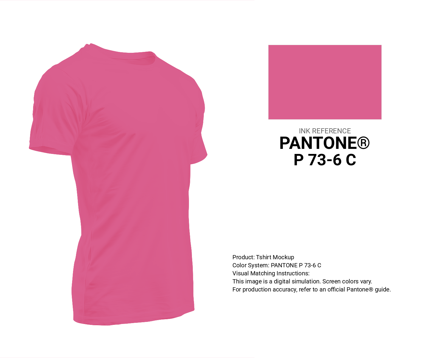 Creative T-shirt mockup featuring Pantone P 73-6 C Color | Hex color Code #db608f. Perfect for fashion designers, apparel brands, and print-on-demand projects. #tshirt #mockup #fashion #db608f