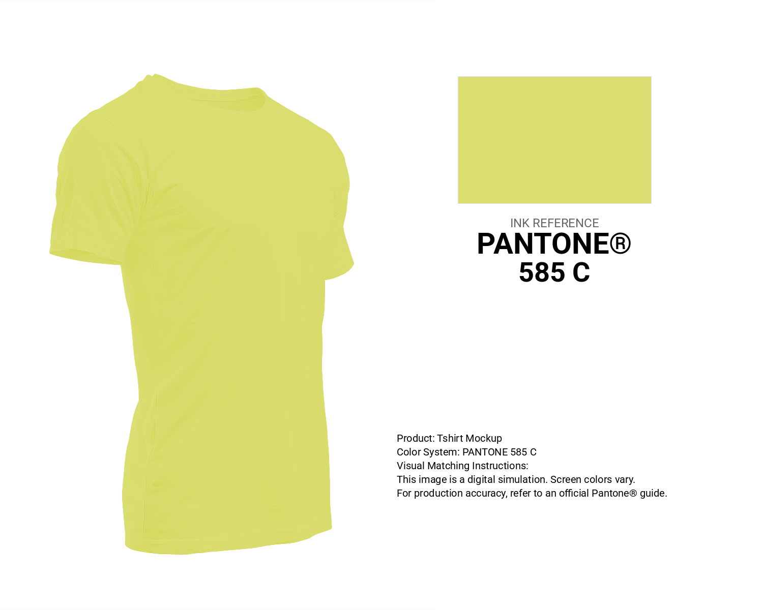 Creative T-shirt mockup featuring Pantone 585 C Color | Hex color Code #dbde70. Perfect for fashion designers, apparel brands, and print-on-demand projects. #tshirt #mockup #fashion #dbde70