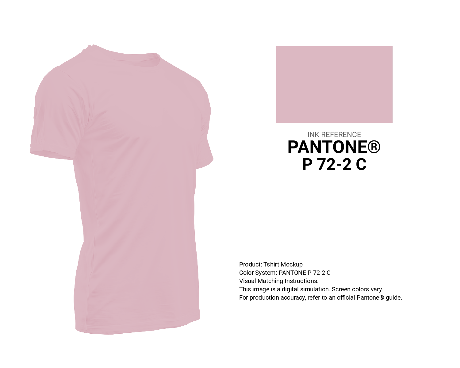 Creative T-shirt mockup featuring Pantone P 72-2 C Color | Hex color Code #dcb8c2. Perfect for fashion designers, apparel brands, and print-on-demand projects. #tshirt #mockup #fashion #dcb8c2