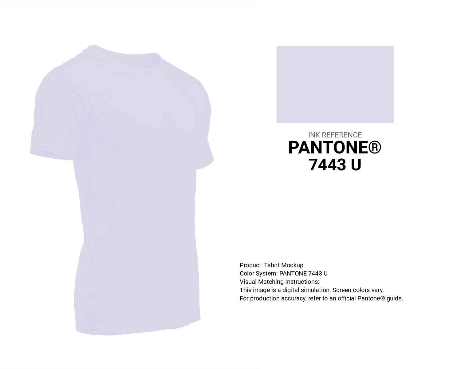Creative T-shirt mockup featuring Pantone 7443 U Color | Hex color Code #ddd8eb. Perfect for fashion designers, apparel brands, and print-on-demand projects. #tshirt #mockup #fashion #ddd8eb