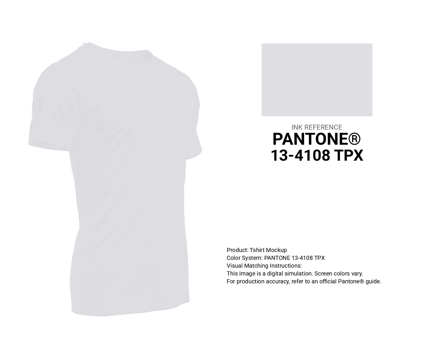 Creative T-shirt mockup featuring Pantone 13-4108 Tpx Nimbus Cloud Color | Hex color Code #dfdfe3. Perfect for fashion designers, apparel brands, and print-on-demand projects. #tshirt #mockup #fashion #dfdfe3