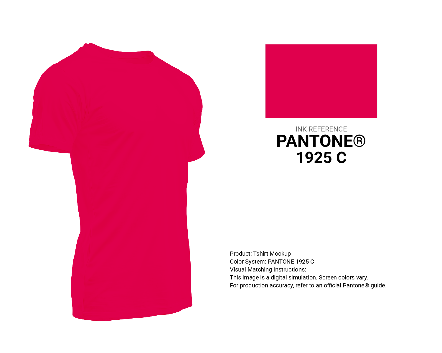 Creative T-shirt mockup featuring Pantone 1925 C Color | Hex color Code #e0004d. Perfect for fashion designers, apparel brands, and print-on-demand projects. #tshirt #mockup #fashion #e0004d