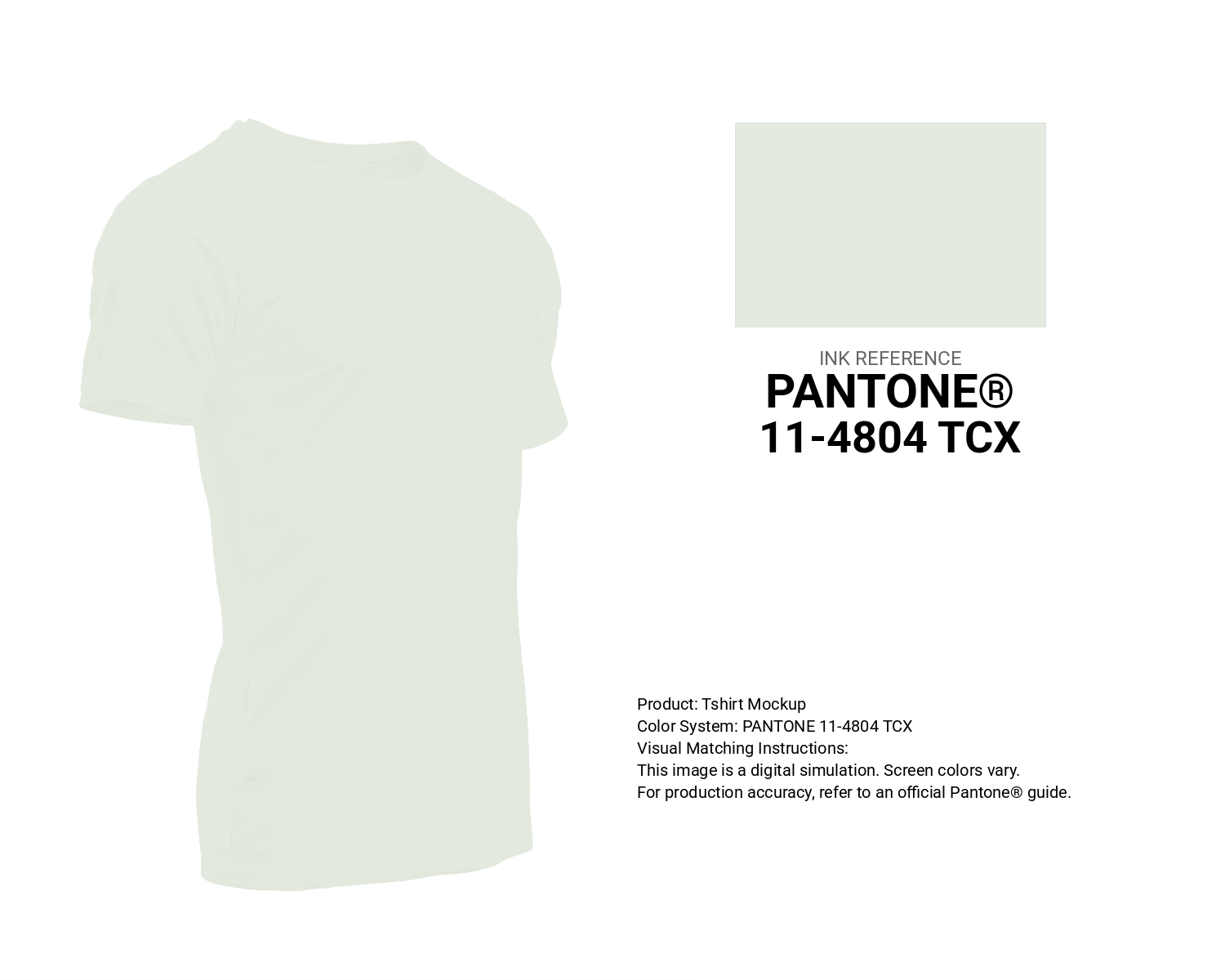 Creative T-shirt mockup featuring Pantone 11-4804 Tcx Lightest Sky Color | Hex color Code #e4eadf. Perfect for fashion designers, apparel brands, and print-on-demand projects. #tshirt #mockup #fashion #e4eadf