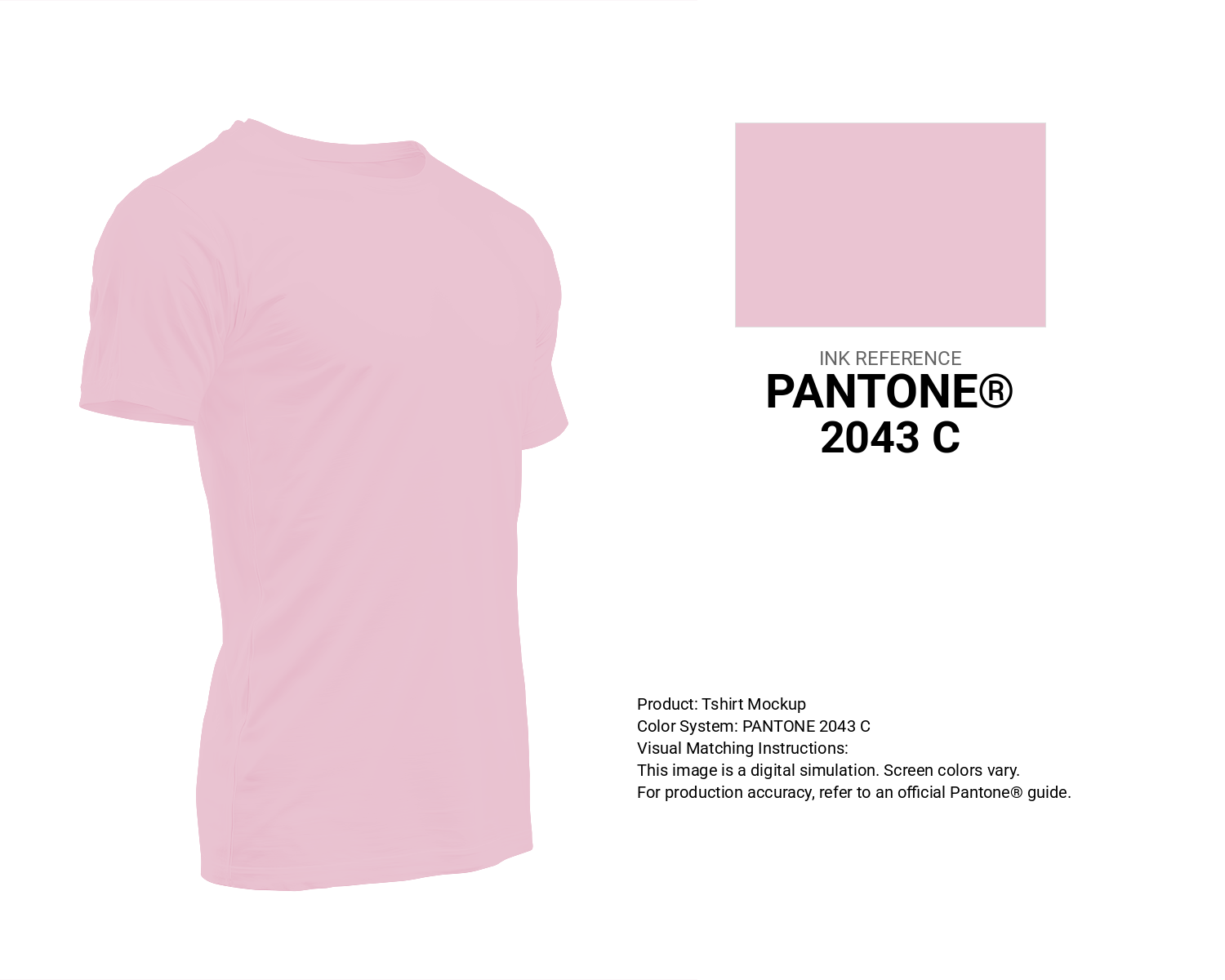 Creative T-shirt mockup featuring Pantone 2043 C Color | Hex color Code #eac4d2. Perfect for fashion designers, apparel brands, and print-on-demand projects. #tshirt #mockup #fashion #eac4d2