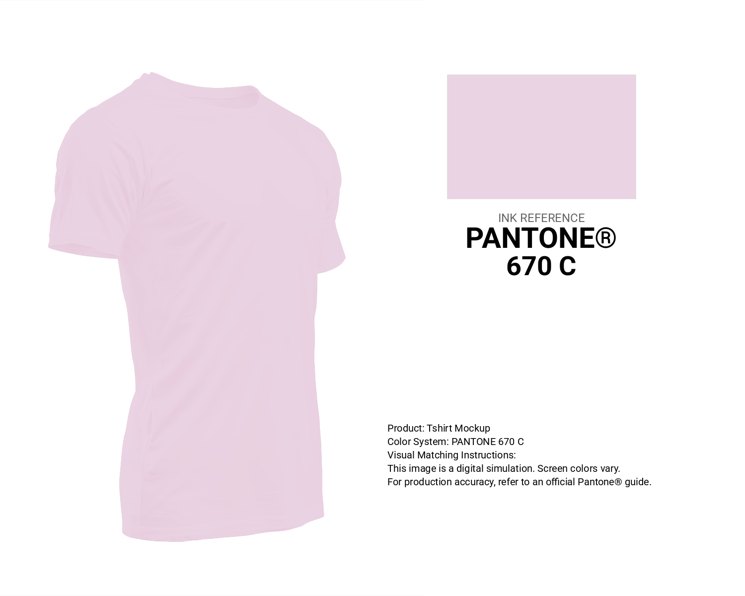 Creative T-shirt mockup featuring Pantone 670 C Color | Hex color Code #ead3e2. Perfect for fashion designers, apparel brands, and print-on-demand projects. #tshirt #mockup #fashion #ead3e2