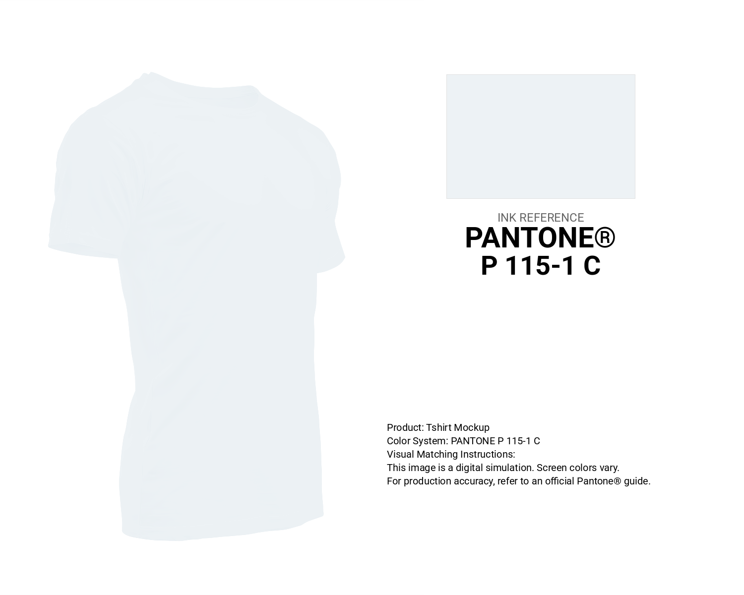 Creative T-shirt mockup featuring Pantone P 115-1 C Color | Hex color Code #edf2f5. Perfect for fashion designers, apparel brands, and print-on-demand projects. #tshirt #mockup #fashion #edf2f5