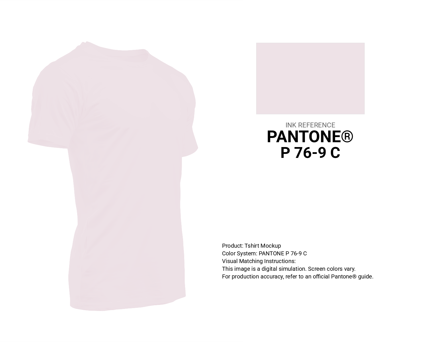 Creative T-shirt mockup featuring Pantone P 76-9 C Color | Hex color Code #eee2e7. Perfect for fashion designers, apparel brands, and print-on-demand projects. #tshirt #mockup #fashion #eee2e7