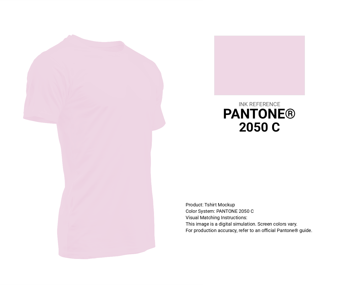 Creative T-shirt mockup featuring Pantone 2050 C Color | Hex color Code #efd7e5. Perfect for fashion designers, apparel brands, and print-on-demand projects. #tshirt #mockup #fashion #efd7e5