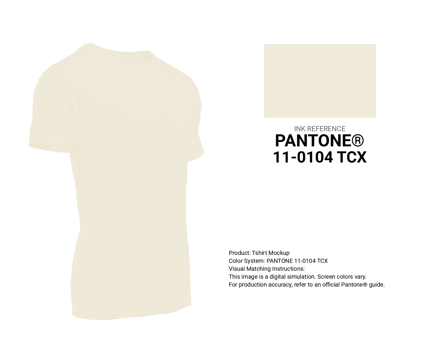 Creative T-shirt mockup featuring Pantone 11-0104 Tcx Vanilla Ice Color | Hex color Code #f0eada. Perfect for fashion designers, apparel brands, and print-on-demand projects. #tshirt #mockup #fashion #f0eada