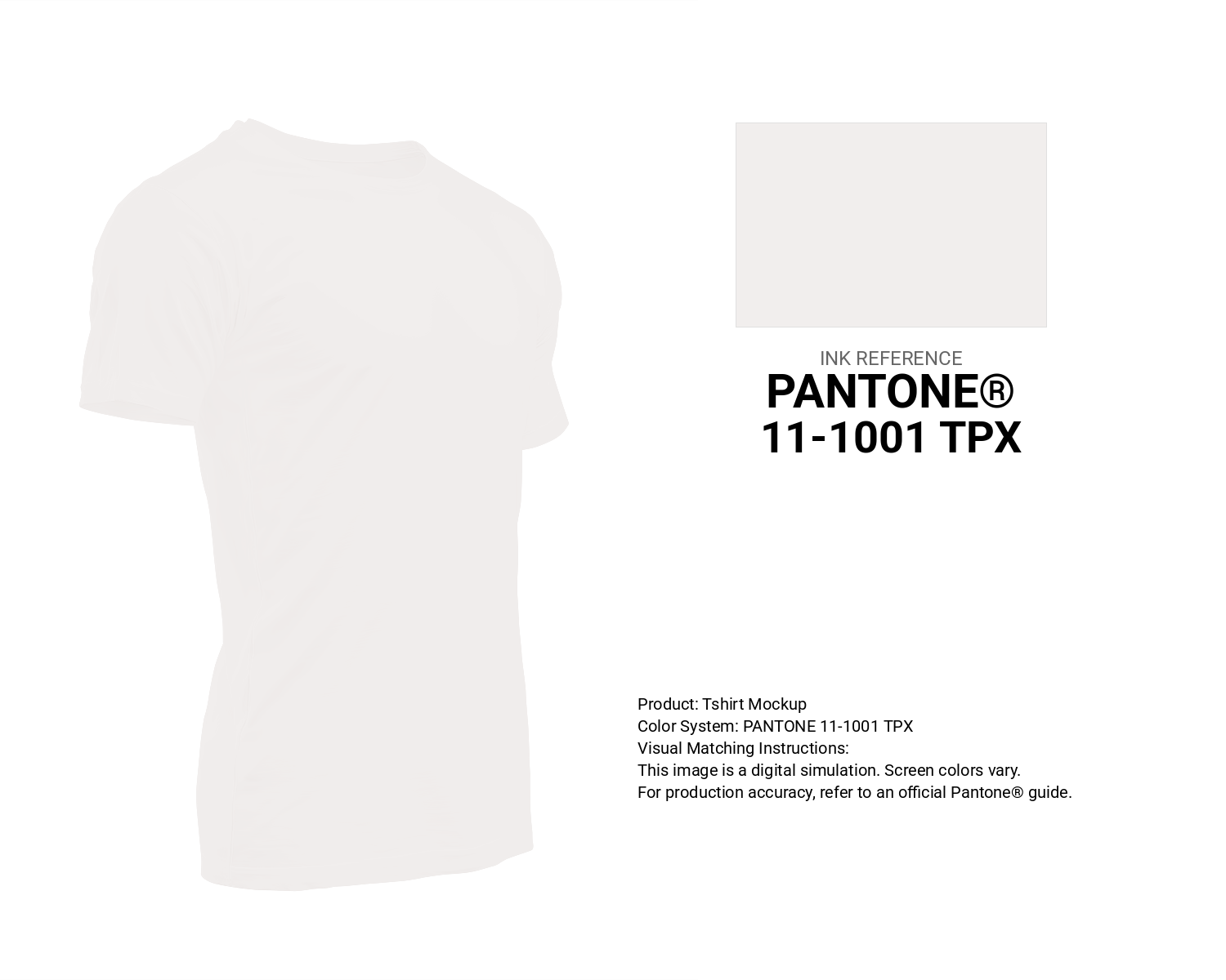 Creative T-shirt mockup featuring Pantone 11-1001 Tpx White Alyssum Color | Hex color Code #f1eeed. Perfect for fashion designers, apparel brands, and print-on-demand projects. #tshirt #mockup #fashion #f1eeed