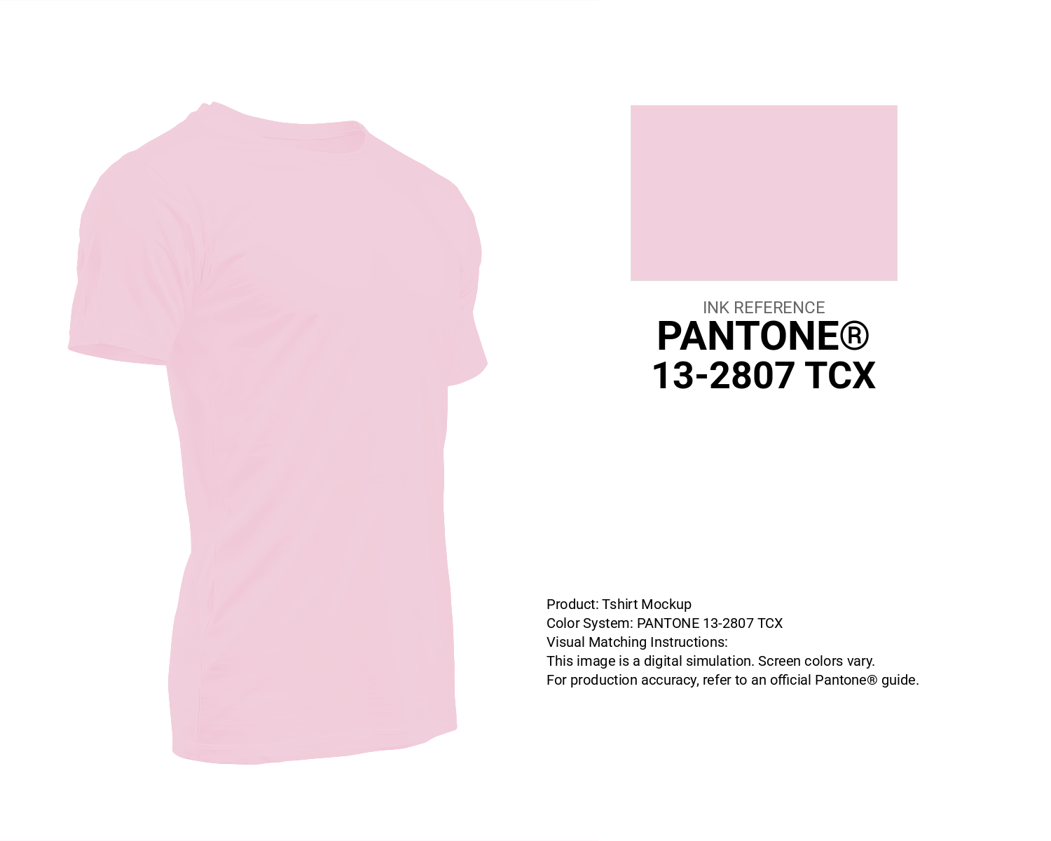 Creative T-shirt mockup featuring Pantone 13-2807 Tcx Ballerina Color | Hex color Code #f2cfdc. Perfect for fashion designers, apparel brands, and print-on-demand projects. #tshirt #mockup #fashion #f2cfdc
