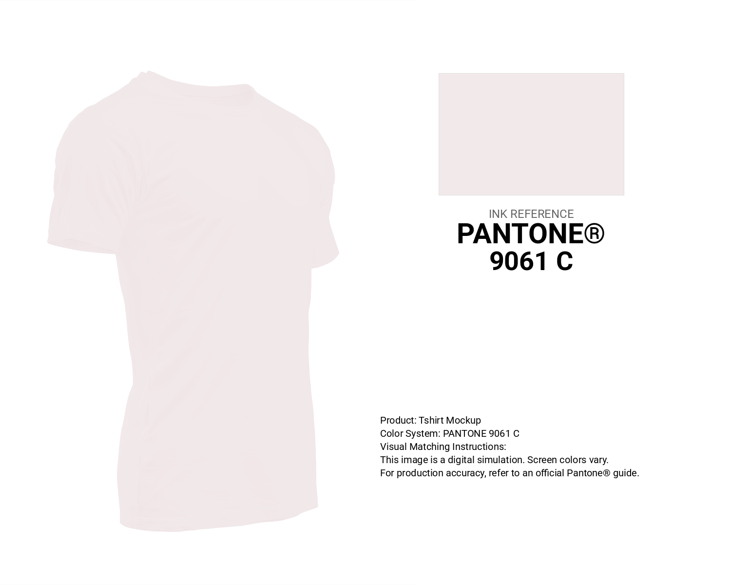 Creative T-shirt mockup featuring Pantone 9061 C Color | Hex color Code #f2e9ea. Perfect for fashion designers, apparel brands, and print-on-demand projects. #tshirt #mockup #fashion #f2e9ea