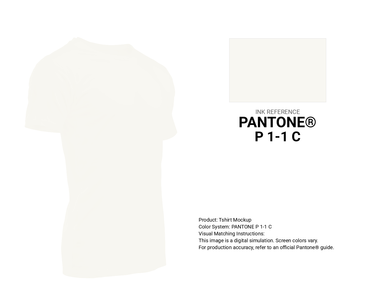 Creative T-shirt mockup featuring Pantone P 1-1 C Color | Hex color Code #f8f7f2. Perfect for fashion designers, apparel brands, and print-on-demand projects. #tshirt #mockup #fashion #f8f7f2