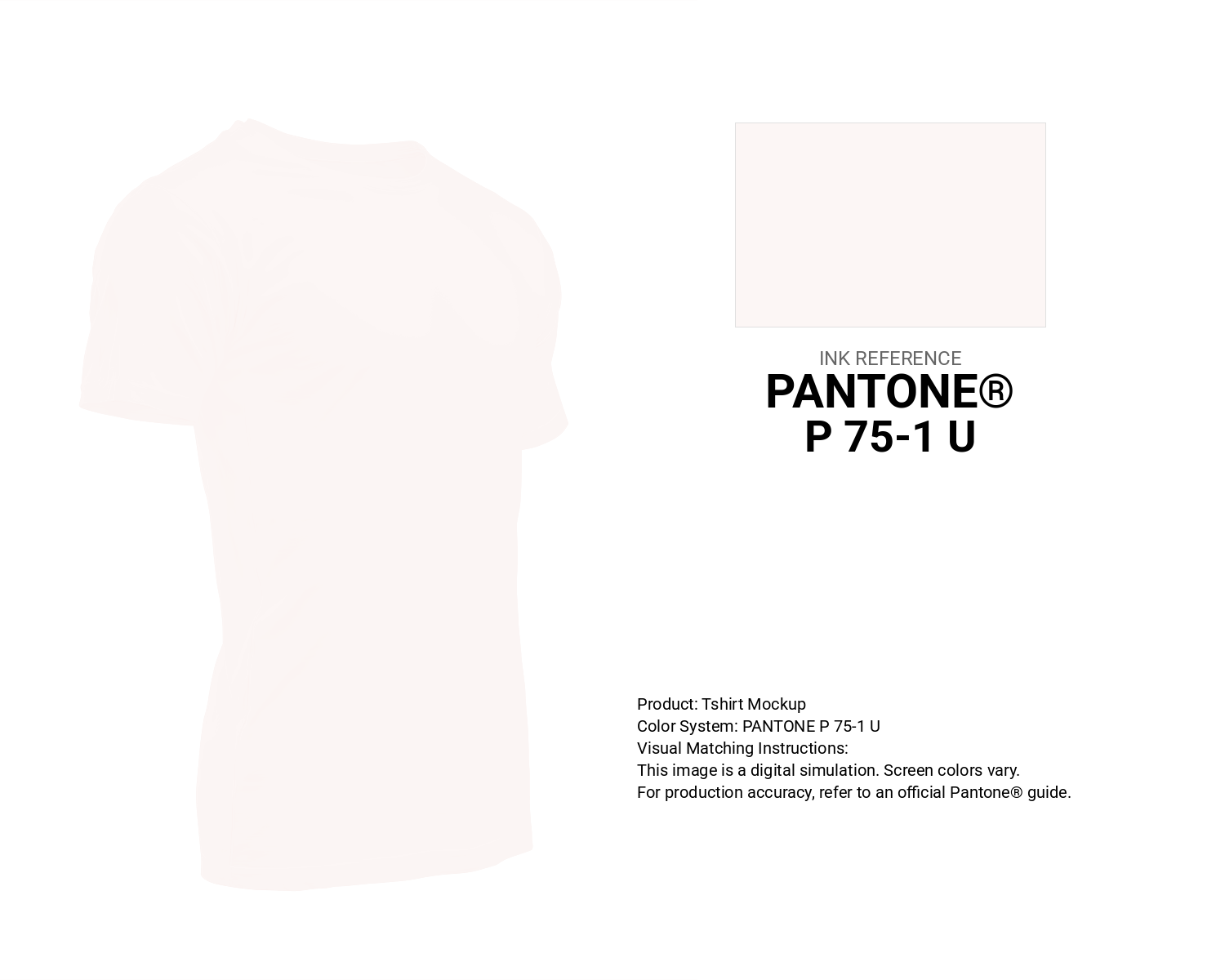 Creative T-shirt mockup featuring Pantone P 75-1 U Color | Hex color Code #fcf6f5. Perfect for fashion designers, apparel brands, and print-on-demand projects. #tshirt #mockup #fashion #fcf6f5